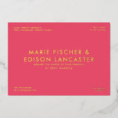 Moderne Minimalistische, schlichte Hochzeit mit Ch Folieneinladung (Vorderseite)