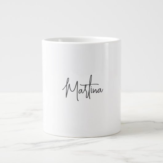 Moderne Minimalistische Schlichte Kalligraphie Wei Jumbo-Tasse (Vorderseite)
