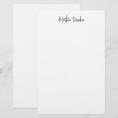 Moderne Minimalistische Schlichte Kreativkalligrap Briefpapier (Vorne/Hinten)