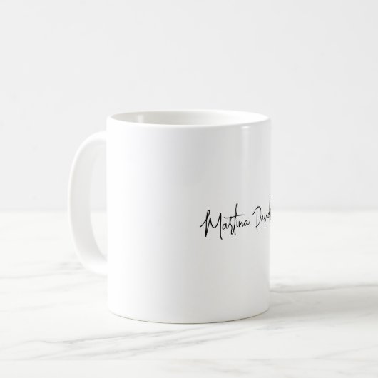 Moderne Minimalistische Schlichte Kreativkalligrap Kaffeetasse (Vorderseite Links)