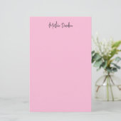 Moderne Minimalistische Schlichte rosa Kreativkall Briefpapier (Stehend Vorderseite)