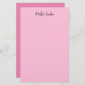 Moderne Minimalistische Schlichte rosa Kreativkall Briefpapier (Vorne/Hinten)