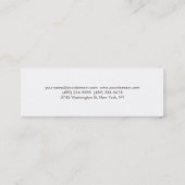 Moderne Minimalistische Schlichte Slim Business Ca Mini Visitenkarte (Rückseite)