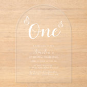 Moderne Minimalistische Schmetterlinge Script 1. G Acryleinladungen (Vorderseite)