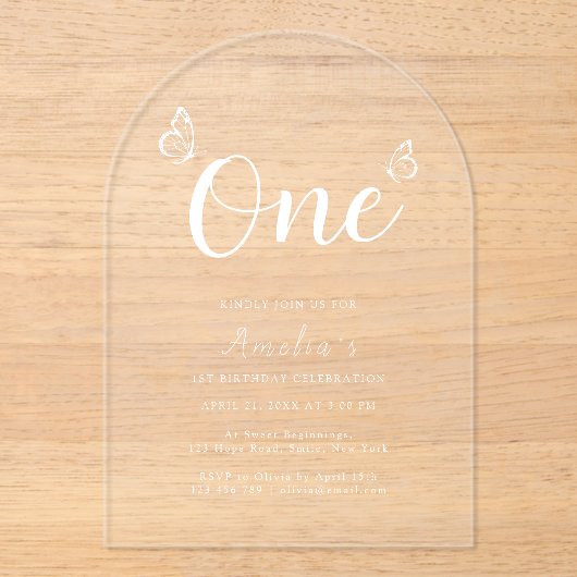 Moderne Minimalistische Schmetterlinge Script 1. G Acryleinladungen (Vorderseite)