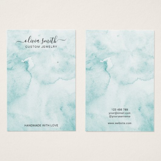 Moderne Minimalistische Schmuckkarte (Vorne & Hinten)