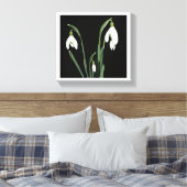 Moderne, minimalistische Schneefall-Blume Leinwanddruck (Insitu (Schlafzimmer))