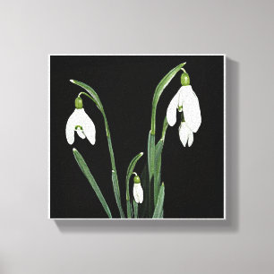Moderne, minimalistische Schneefall-Blume Leinwanddruck