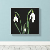 Moderne, minimalistische Schneefall-Blume Leinwanddruck (Insitu (Holzboden))