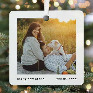 Moderne Minimalistische Schreibmaschine Weihnachte Ornament Aus Metall