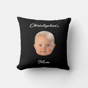 Moderne minimalistische Schrift Baby-Gesicht Foto- Kissen
