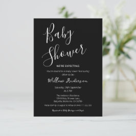 Moderne minimalistische Schrift Baby Shower Einladung