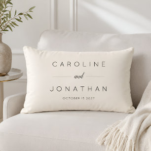 Moderne minimalistische Schrift Cream individuelle Lendenkissen