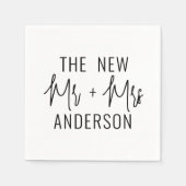 Moderne Minimalistische Schrift, die Frau Wedding Serviette (Vorderseite)