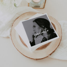 Moderne minimalistische Schrift Foto-Abschlussfeie Serviette