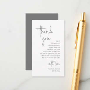 Moderne Minimalistische Schrift, Hochzeit Danke Begleitkarte
