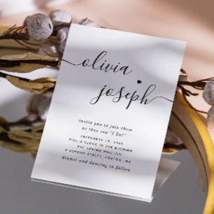 Moderne minimalistische Schrift Hochzeit Foto & Einladung