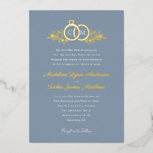 Moderne minimalistische Schrift Hochzeit Goldfolie Folieneinladung