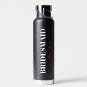 Moderne minimalistische Schrift Hochzeits-Brautpar Trinkflasche (Links)