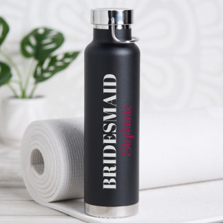 Moderne minimalistische Schrift Hochzeits-Brautpar Trinkflasche
