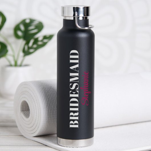 Moderne minimalistische Schrift Hochzeits-Brautpar Trinkflasche