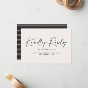 Moderne Minimalistische Schrift Hochzeits-RSVP mit Mitteilungskarte