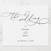 Moderne Minimalistische Schrift Hochzeitsfeiern Schaumweinetikett (Einzelnes Label)