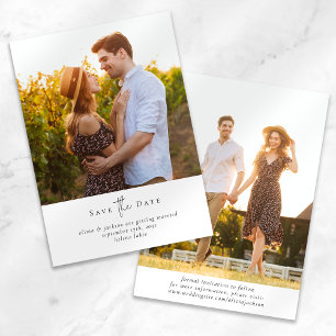 Moderne minimalistische Schrift Hochzeitsfoto Save The Date