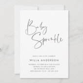 Moderne Minimalistische Schrift in einem Kinderwag Einladung (Vorderseite)