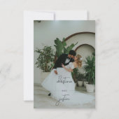 Moderne minimalistische Schrift-QR-Code-Hochzeitsf Save The Date (Rückseite)