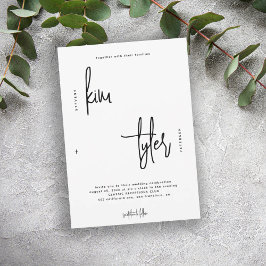 Moderne minimalistische Schrift Schwarz-Weiß Hochz Einladung