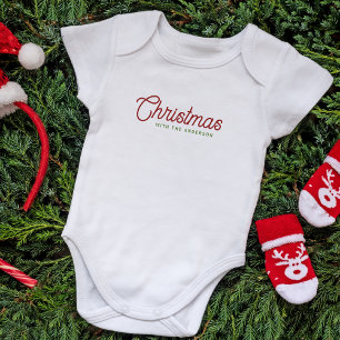 Moderne minimalistische Schrift Weihnachten Famili Baby Strampler