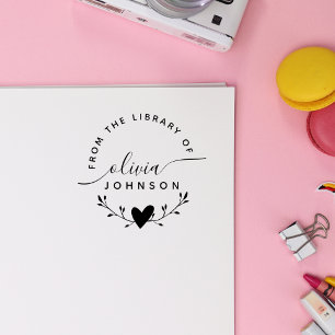 Moderne minimalistische Schriftart Bibliotheksstem Gummistempel