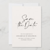Moderne minimalistische Schriftfoto einfache Hochz Save The Date (Vorderseite)