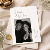 Moderne minimalistische Schriftfoto-Hochzeit Save The Date