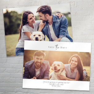 Moderne minimalistische Schriftfoto-Hochzeit Save The Date
