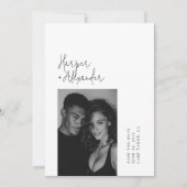 Moderne minimalistische Schriftfoto-Hochzeit Save The Date (Vorderseite)