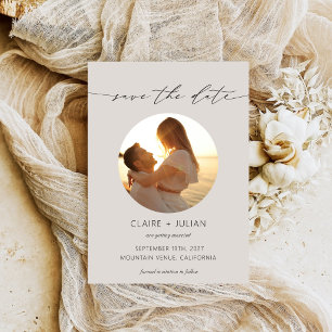 Moderne minimalistische Schriftzug-Foto-Hochzeit Save The Date