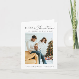 Moderne minimalistische Schriftzug-Foto-Weihnachts Feiertagskarte