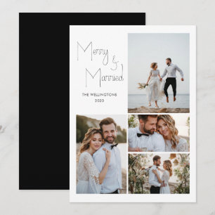 Moderne Minimalistische Schriftzug Mehrfach-Foto-H Feiertagskarte