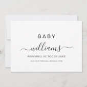 Moderne Minimalistische Schwangerschaftsankündigun Ankündigung (Rückseite)