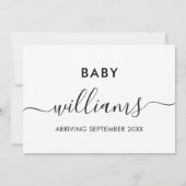 Moderne Minimalistische Schwangerschaftsankündigun Ankündigung (Rückseite)