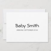 Moderne Minimalistische Schwangerschaftsankündigun Ankündigung (Rückseite)