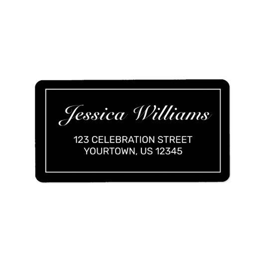 Moderne Minimalistische Schwarz-Adresse Adressaufkleber (Vorne)