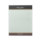 Moderne, Minimalistische schwarz-braune Streifen Notizblock (Rotiert)