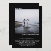 Moderne Minimalistische Schwarz-Einfache Hochzeit Einladung (Vorne/Hinten)