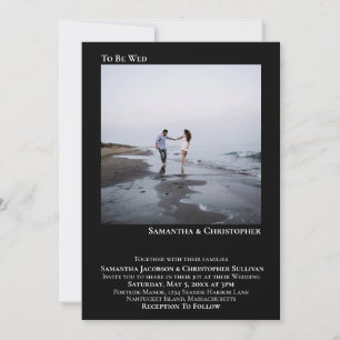 Moderne Minimalistische Schwarz-Einfache Hochzeit  Einladung