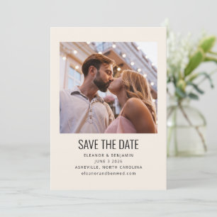 Moderne Minimalistische Schwarz Elfenbein-Foto-Hoc Save The Date
