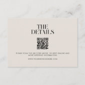 Moderne Minimalistische Schwarz-Elfenbeinchic-Hoch Begleitkarte (Vorderseite)