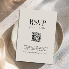 Moderne Minimalistische Schwarz-Elfenbeinchic-Hoch RSVP Karte